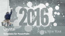  Presentation with happy new year - Beautiful presentation featuring words happy new year 2016 backdrop and a gray colored foreground