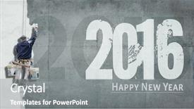  Presentation with happy new year - Slide deck consisting of words happy new year 2016 background and a gray colored foreground