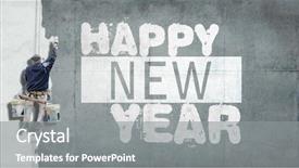  Presentation with new ideas - PPT layouts featuring words happy new year background and a gray colored foreground
