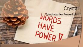  Presentation with pine cone - Amazing slide deck having words have power - handwriting backdrop and a lemonade colored foreground