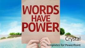  Presentation with power - Beautiful PPT theme featuring words have power card backdrop and a coral colored foreground
