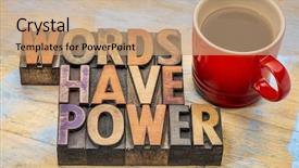  Presentation with color blocks - PPT layouts with words have power phrase background and a coral colored foreground