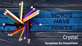  Presentation with word art text edited - Presentation design featuring words have power text painted background and a tawny brown colored foreground