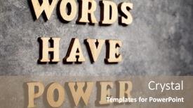  Presentation with words - Colorful presentation theme enhanced with words-have-power-text backdrop and a coral colored foreground
