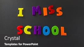  Presentation with flu virus - PPT layouts featuring words-i-miss-school-written background and a dark gray colored foreground