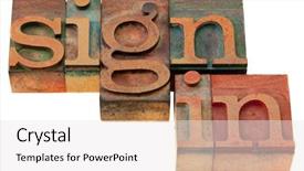  Presentation with words - Slide deck enhanced with words in vintage wooden letterpress background and a  colored foreground