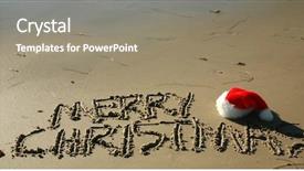  Presentation with sand ocean - Slide deck consisting of words merry christmas written background and a gray colored foreground