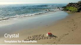  Presentation with tide - Amazing slide deck having words merry christmas written backdrop and a coral colored foreground