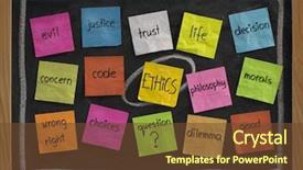  Presentation with sticky notes - Slides consisting of cloud of words related background and a tawny brown colored foreground