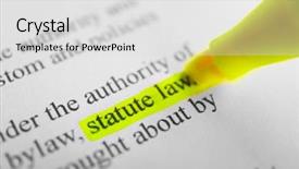  Presentation with article - Theme consisting of words statue law highlighted background and a light gray colored foreground