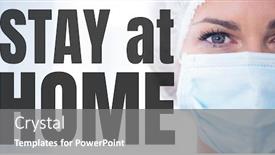  Presentation with public health - Amazing slide deck having words-stay-at-home-written backdrop and a gray colored foreground
