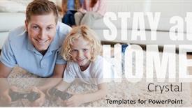  Presentation with public health covid - Slide deck featuring words-stay-at-home background and a lemonade colored foreground