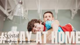  Presentation with public health - Colorful PPT layouts enhanced with words-stay-at-home backdrop and a coral colored foreground