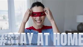  Presentation with public health covid - Beautiful presentation theme featuring words-stay-at-home backdrop and a light blue colored foreground