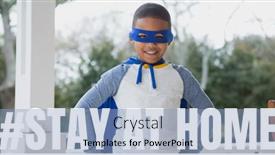  Presentation with public health - Colorful theme enhanced with words-stay-at-home backdrop and a light blue colored foreground