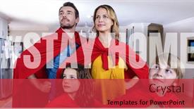  Presentation with public health covid - Colorful PPT theme enhanced with words-stay-home backdrop and a red colored foreground