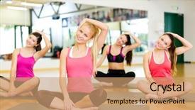  Presentation with crossfit fitness trx training exercises - Theme enhanced with work activities - fitness sport training gym background and a  colored foreground