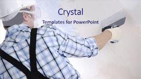  Presentation with work the word in your life - Slide set enhanced with work aligns with a spatula wall background and a sky blue colored foreground