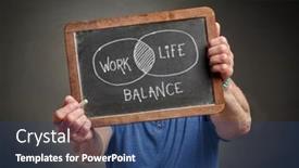  Presentation with chalk sketch - PPT theme having work-and-life-balance-concept background and a  colored foreground
