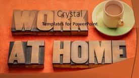  Presentation with social distancing - PPT theme having work-at-home-word-abstract background and a coral colored foreground