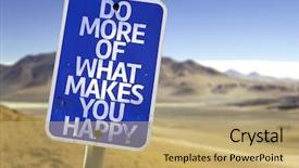  Presentation with happy life - Slide set consisting of work balance life - do more of what makes background and a coral colored foreground