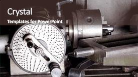  Presentation with industrial machine - PPT layouts enhanced with work bench - industrial background machine mechanism background and a  colored foreground