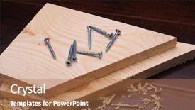  Presentation with wood tools - Audience pleasing PPT theme consisting of work bench - wood shavings and various construction backdrop and a  colored foreground