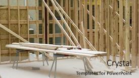  Presentation with snow - Presentation theme featuring work bench in the snow background and a  colored foreground