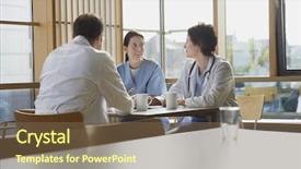  Presentation with cafeteria - PPT theme consisting of work break in cafeteria background and a tawny brown colored foreground