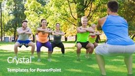  Presentation with boot camp - PPT theme consisting of work camps - fitness sport friendship and healthy background and a tawny brown colored foreground