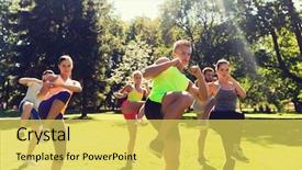  Presentation with self defense - Colorful PPT layouts enhanced with work camps - fitness sport martial arts self-defense backdrop and a yellow colored foreground