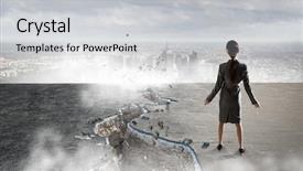  Presentation with overcoming crisis - Audience pleasing presentation consisting of work catastrophe - overcoming crisis break mixed media backdrop and a light gray colored foreground