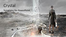  Presentation with overcoming crisis - Presentation consisting of work catastrophe - overcoming crisis break mixed media background and a light gray colored foreground