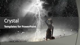  Presentation with overcoming crisis - Audience pleasing presentation theme consisting of work catastrophe - overcoming crisis break mixed media backdrop and a dark gray colored foreground