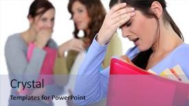  Presentation with helping others two hands woman - Beautiful theme featuring work catastrophe - two female colleagues mocking backdrop and a light blue colored foreground