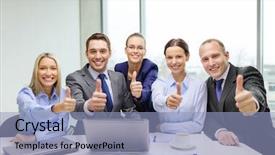  Presentation with work celebration - Audience pleasing PPT theme consisting of work celebration - business success technology and office backdrop and a light blue colored foreground