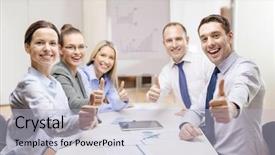  Presentation with work celebration - Theme with work celebration - business success technology and office background and a light blue colored foreground