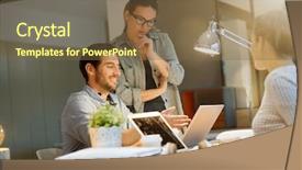  Presentation with project - Audience pleasing slides consisting of work colleagues going over project backdrop and a tawny brown colored foreground