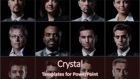  Presentation with people face adults - Cool new slide deck with work collective - collage diverse faces expressions people backdrop and a wine colored foreground