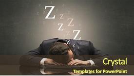  Presentation with keyboard - Presentation consisting of work done employee - young businessman fell asleep background and a  colored foreground