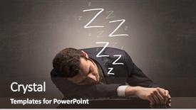  Presentation with keyboard - Presentation enhanced with work done employee - young businessman fell asleep background and a  colored foreground