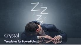  Presentation with concept - Audience pleasing PPT theme consisting of work done employee - young businessman fell asleep backdrop and a  colored foreground