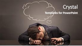  Presentation with amur leopard sleeping - PPT theme having work done employee - young businessman sleeping and dreaming background and a gray colored foreground