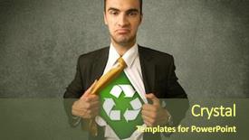  Presentation with recycle - Slide set with work enviroment - enviromentalist business man tearing off background and a  colored foreground