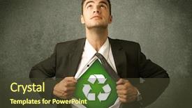  Presentation with recycle - PPT theme having work enviroment - enviromentalist business man tearing off background and a  colored foreground