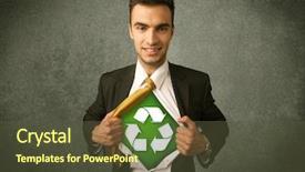  Presentation with 3d man business leader - Amazing presentation theme having work enviroment - enviromentalist business man tearing off backdrop and a  colored foreground