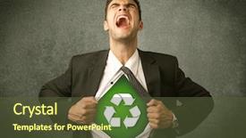  Presentation with recycle - Amazing slide deck having work enviroment - enviromentalist business man tearing off backdrop and a tawny brown colored foreground