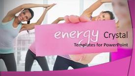  Presentation with car body repairer holding - Beautiful PPT layouts featuring work enviroment - fit blonde holding card saying backdrop and a  colored foreground