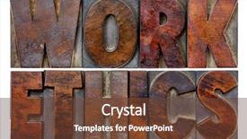  Presentation with business ethics - Colorful PPT layouts enhanced with work ethics word abstract backdrop and a tawny brown colored foreground