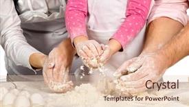  Presentation with dough - Slide deck enhanced with work family - three pair of hands kneading background and a lemonade colored foreground